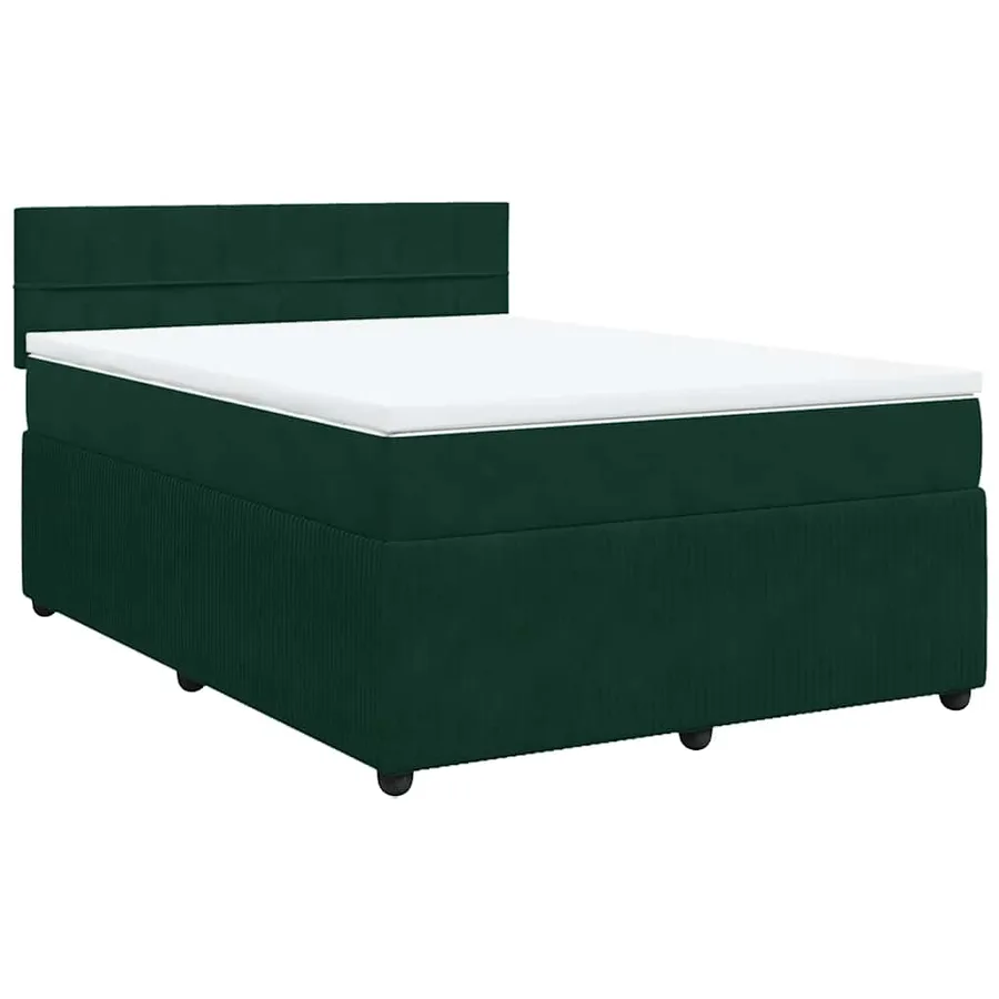 Sommier à lattes de lit et matelas Vert foncé 140x200cm Velours - 3