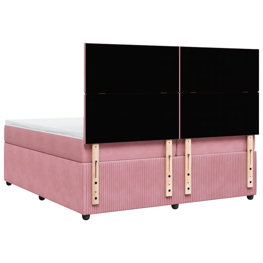 Sommier à lattes de lit avec matelas Rose 200x200 cm Velours - 8
