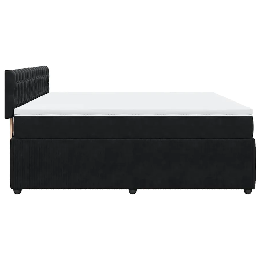 Sommier à lattes de lit et matelas Noir 200x200 cm Velours - 9