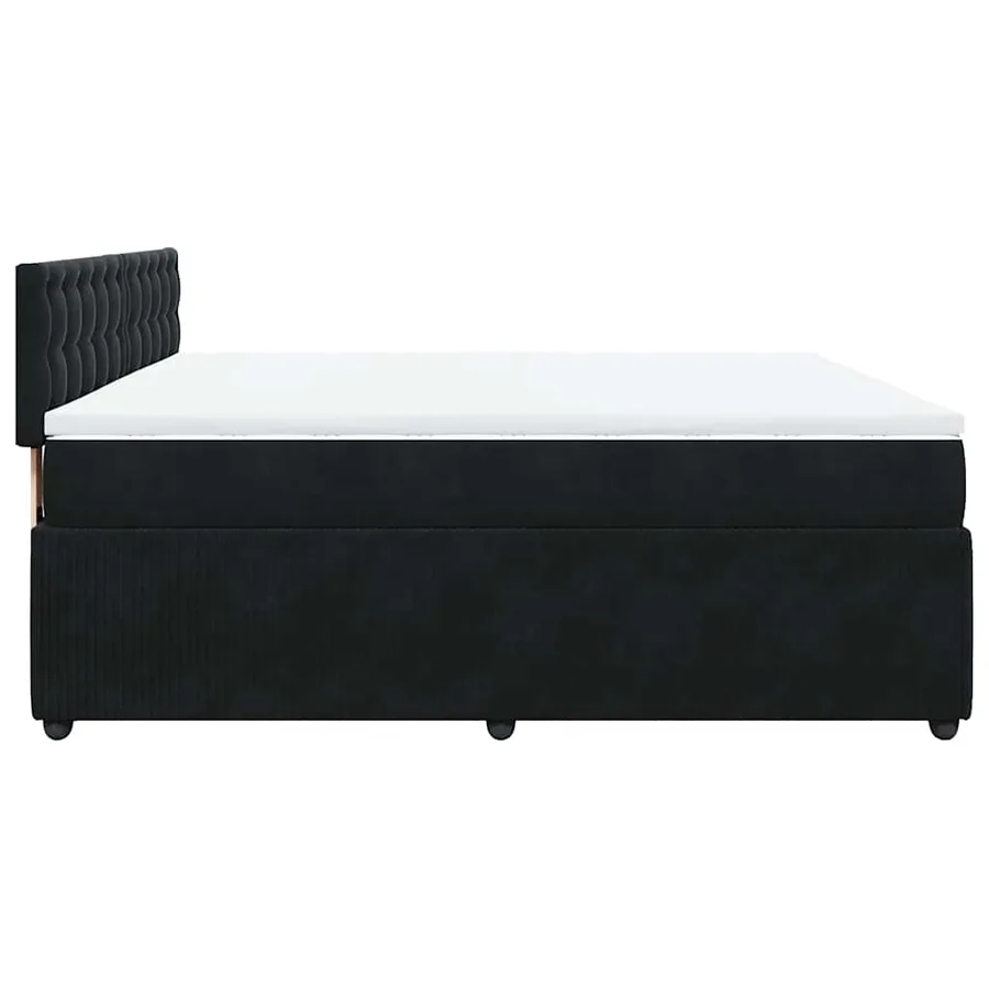 Sommier à lattes de lit et matelas Noir 200x200 cm Velours - 9