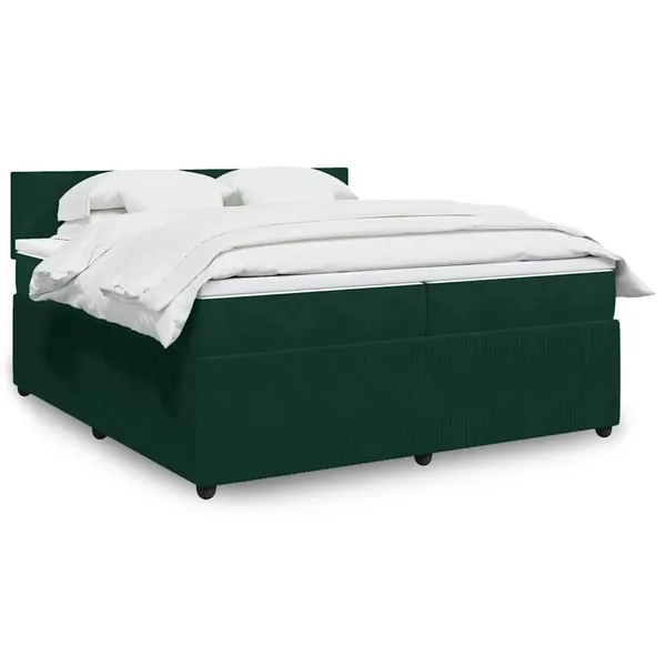 Sommier à lattes de lit et matelas Vert foncé 200x200cm Velours