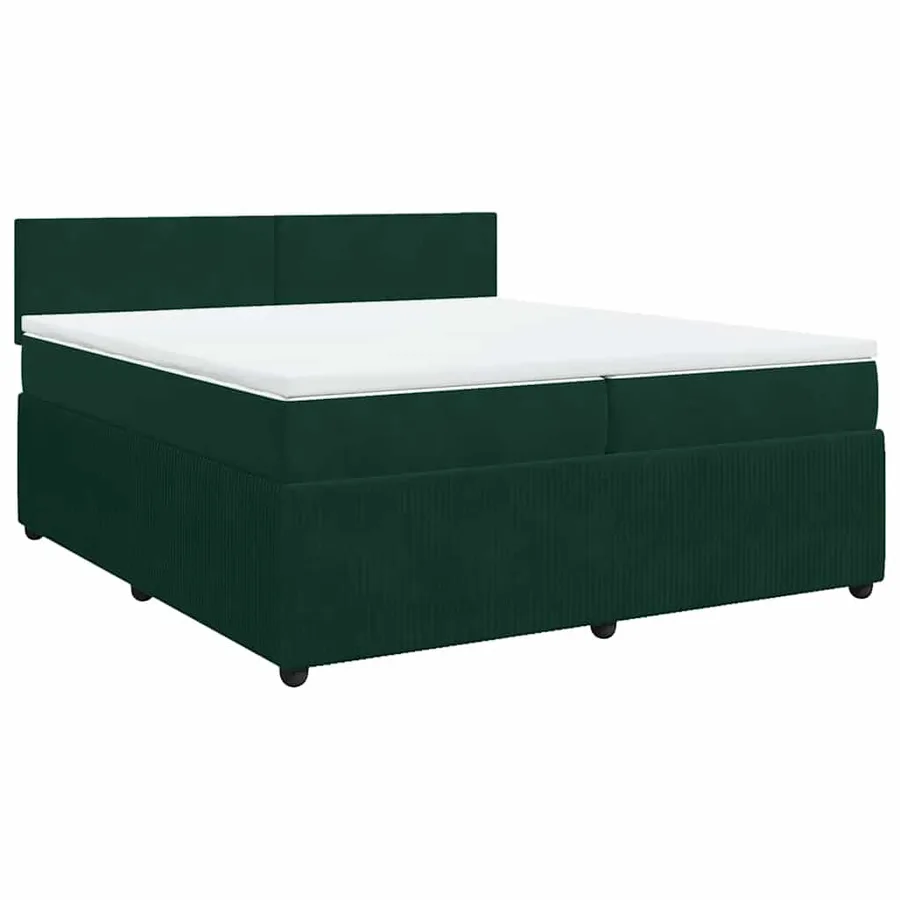 Sommier à lattes de lit et matelas Vert foncé 200x200cm Velours - 2