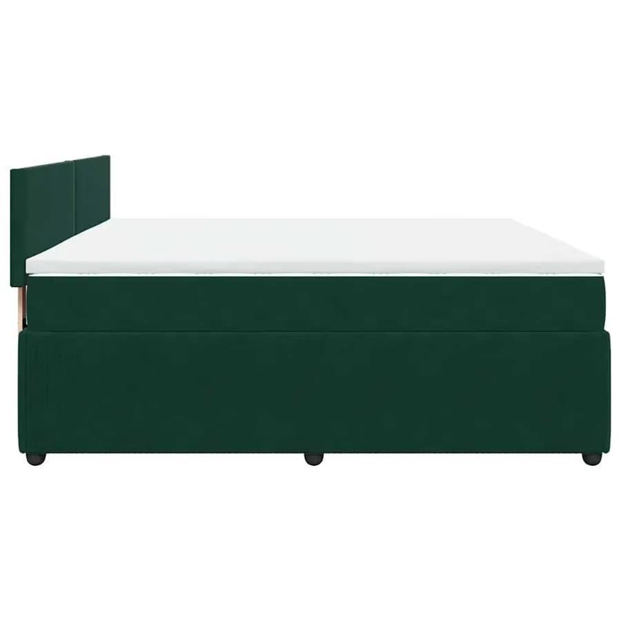Sommier à lattes de lit et matelas Vert foncé 200x200cm Velours - 9