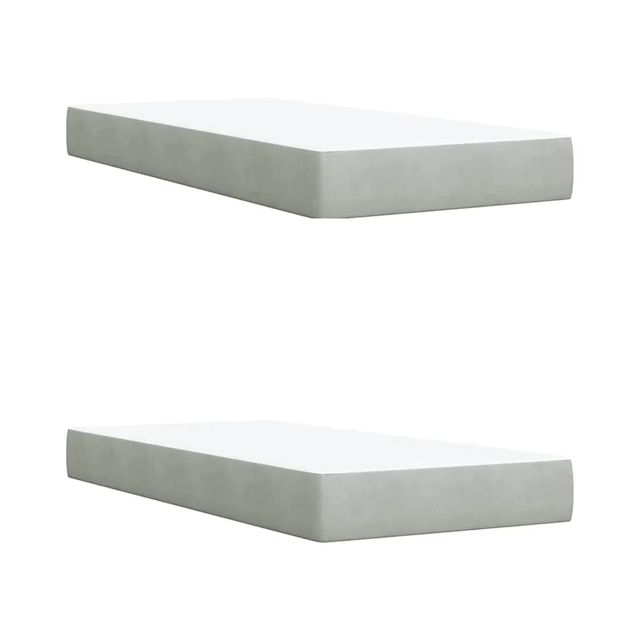 Sommier à lattes de lit et matelas Gris clair 200x200cm Velours - 10