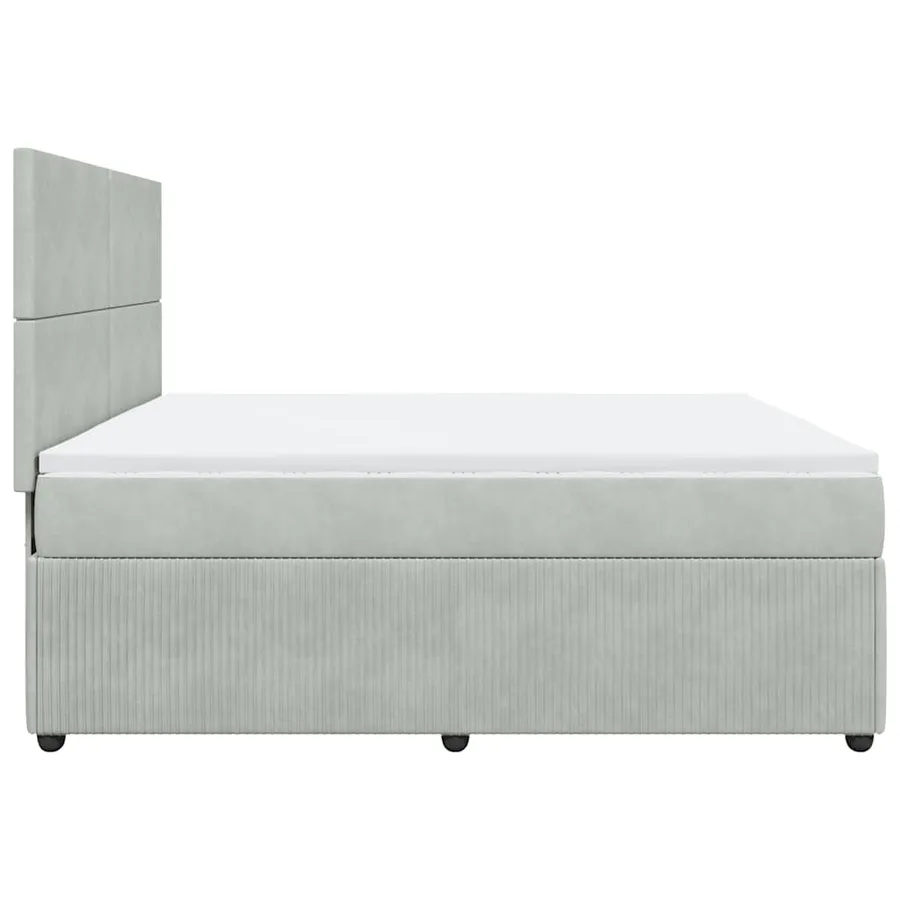 Sommier à lattes de lit et matelas Gris clair 200x200cm Velours - 5