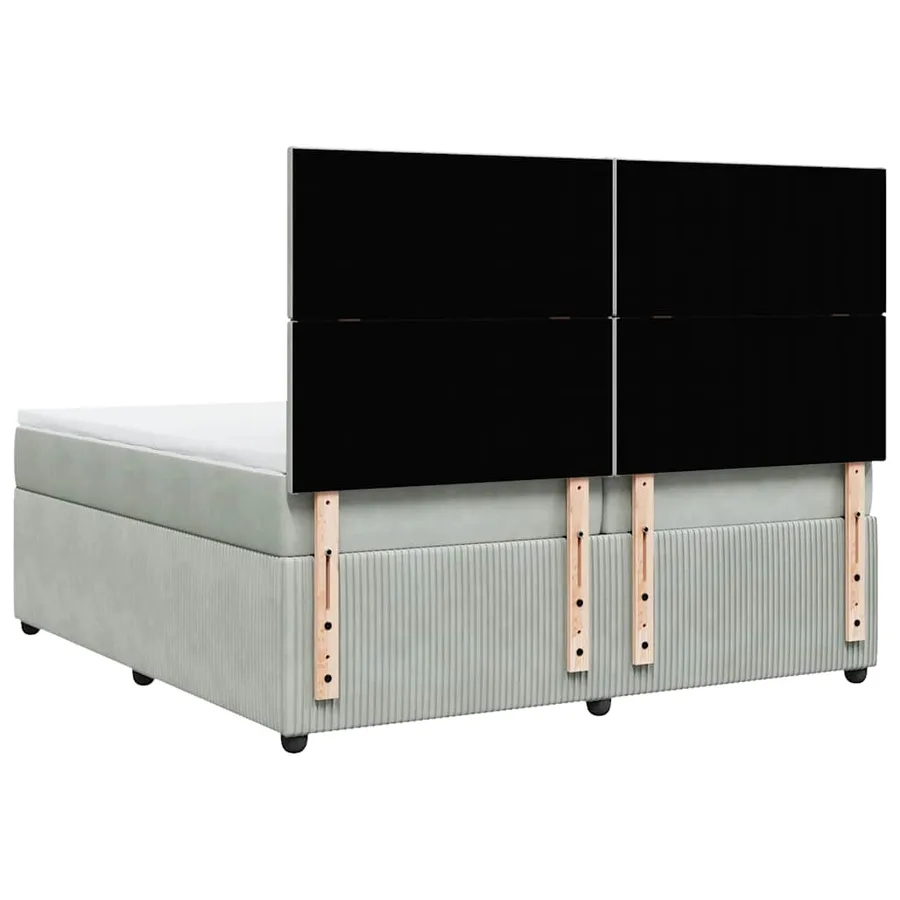 Sommier à lattes de lit et matelas Gris clair 200x200cm Velours - 6