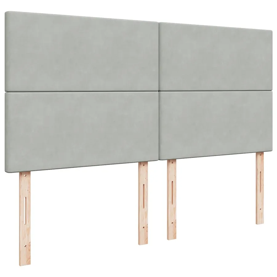 Sommier à lattes de lit et matelas Gris clair 200x200cm Velours - 7