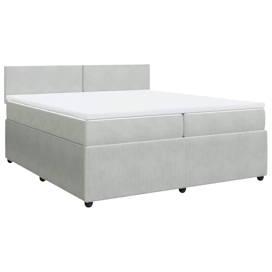 Sommier à lattes de lit et matelas Gris clair 200x200cm Velours - 3