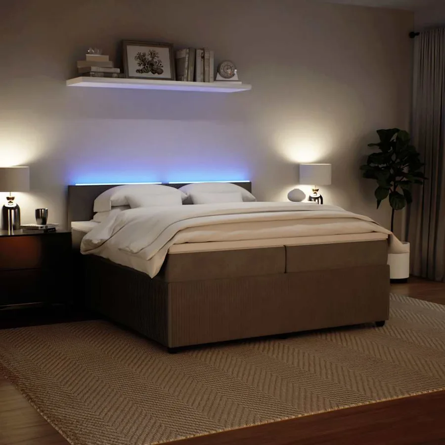 Sommier à lattes de lit et matelas Gris clair 200x200cm Velours - 5