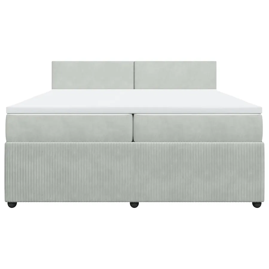 Sommier à lattes de lit et matelas Gris clair 200x200cm Velours - 6