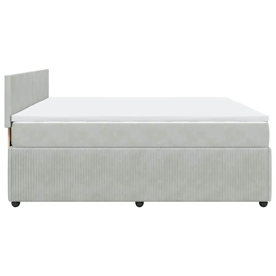 Sommier à lattes de lit et matelas Gris clair 200x200cm Velours - 7