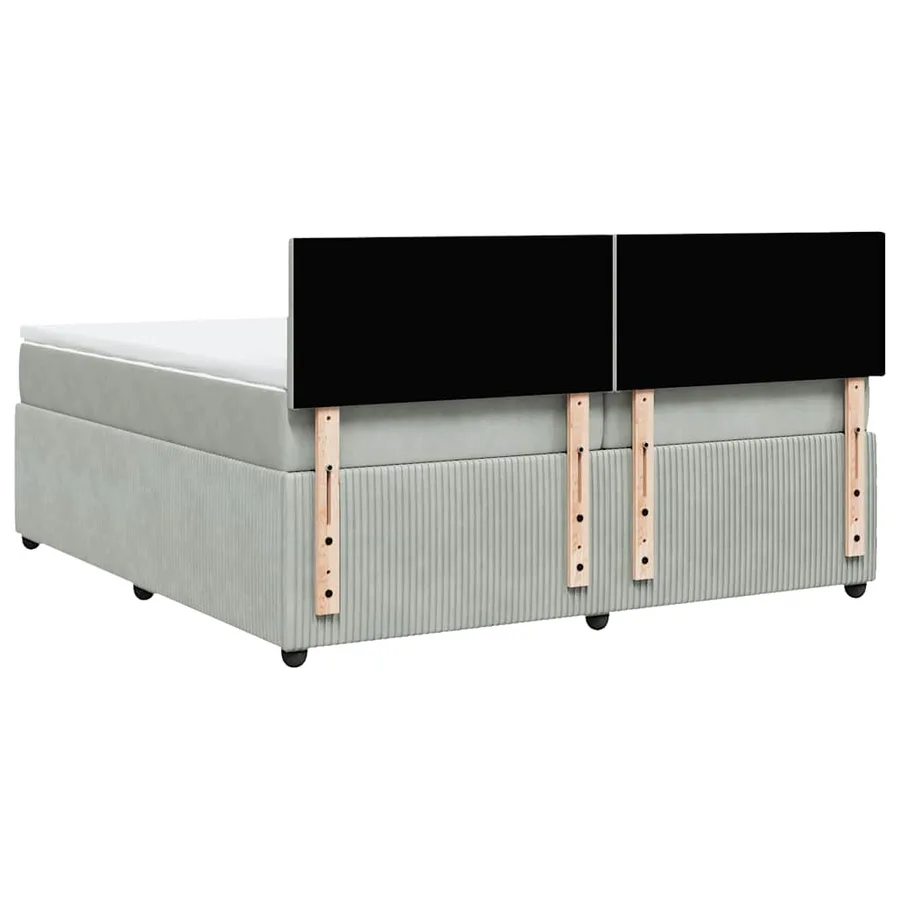 Sommier à lattes de lit et matelas Gris clair 200x200cm Velours - 8