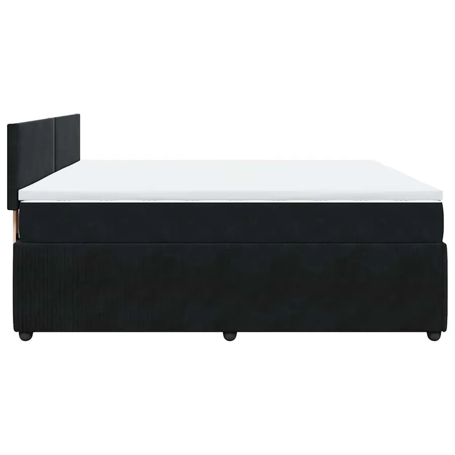 Sommier à lattes de lit et matelas Noir 200x200 cm Velours - 7