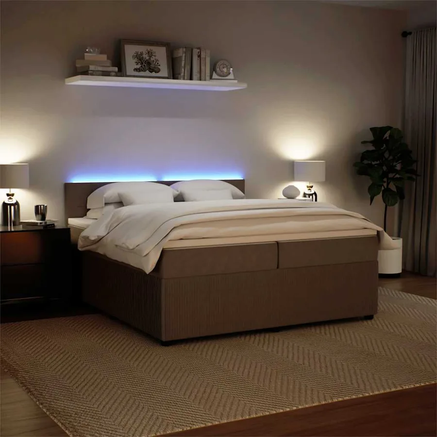 Sommier à lattes de lit et matelas Gris clair 200x200cm Velours - 5