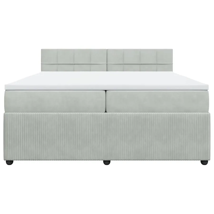 Sommier à lattes de lit et matelas Gris clair 200x200cm Velours - 6