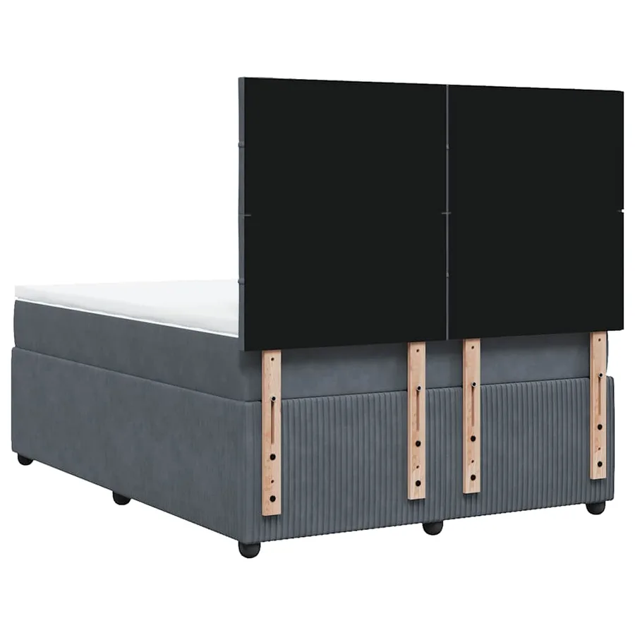 Sommier à lattes de lit et matelas Gris foncé 140x200cm Velours - 8