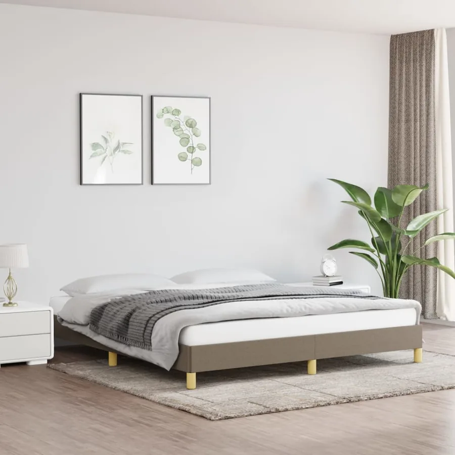 Cadre de lit sans matelas taupe 180x200 cm tissu