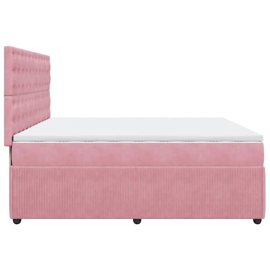 Sommier à lattes de lit avec matelas Rose 200x200 cm Velours - 5
