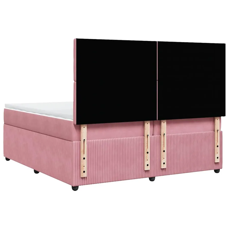 Sommier à lattes de lit avec matelas Rose 200x200 cm Velours - 6