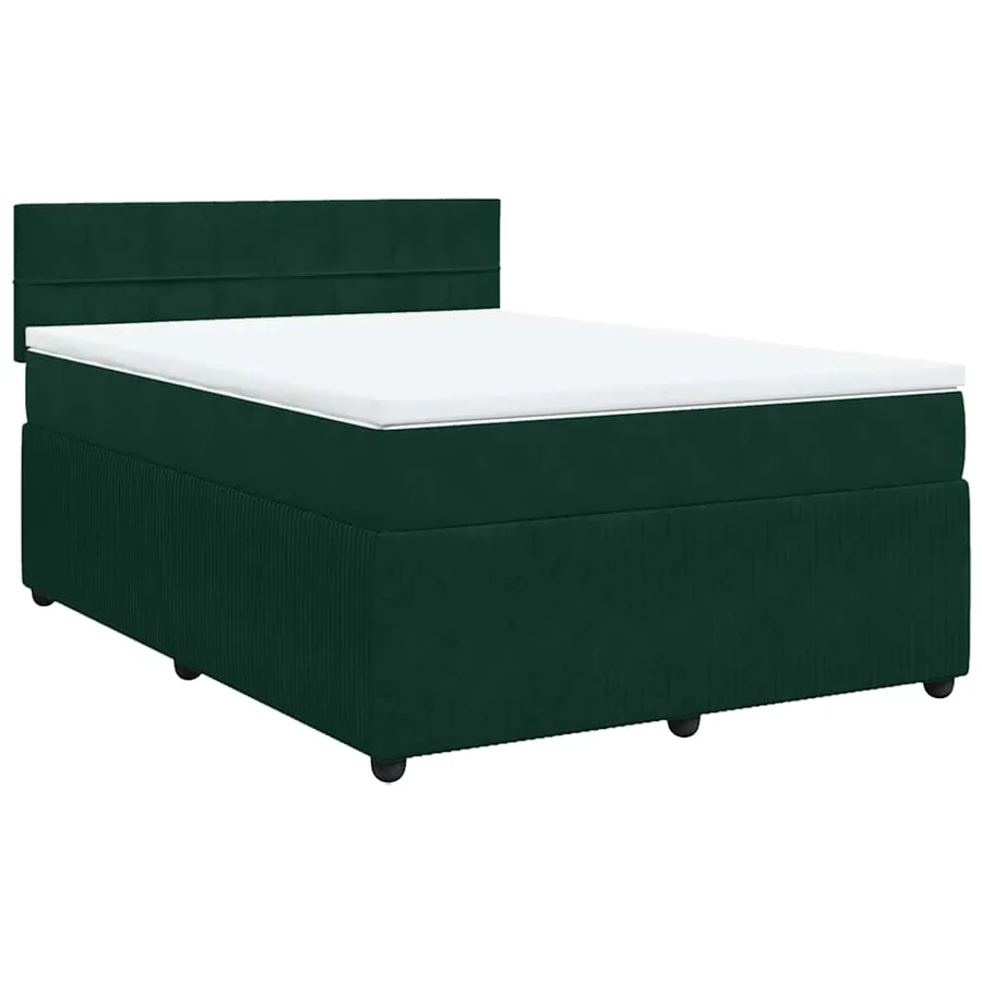 Sommier à lattes de lit et matelas Vert foncé 140x200cm Velours - 2
