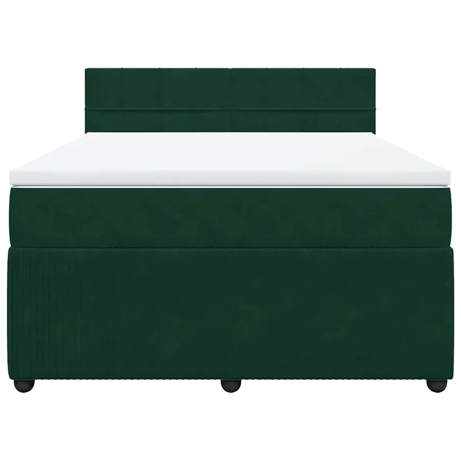 Sommier à lattes de lit et matelas Vert foncé 140x200cm Velours - 4