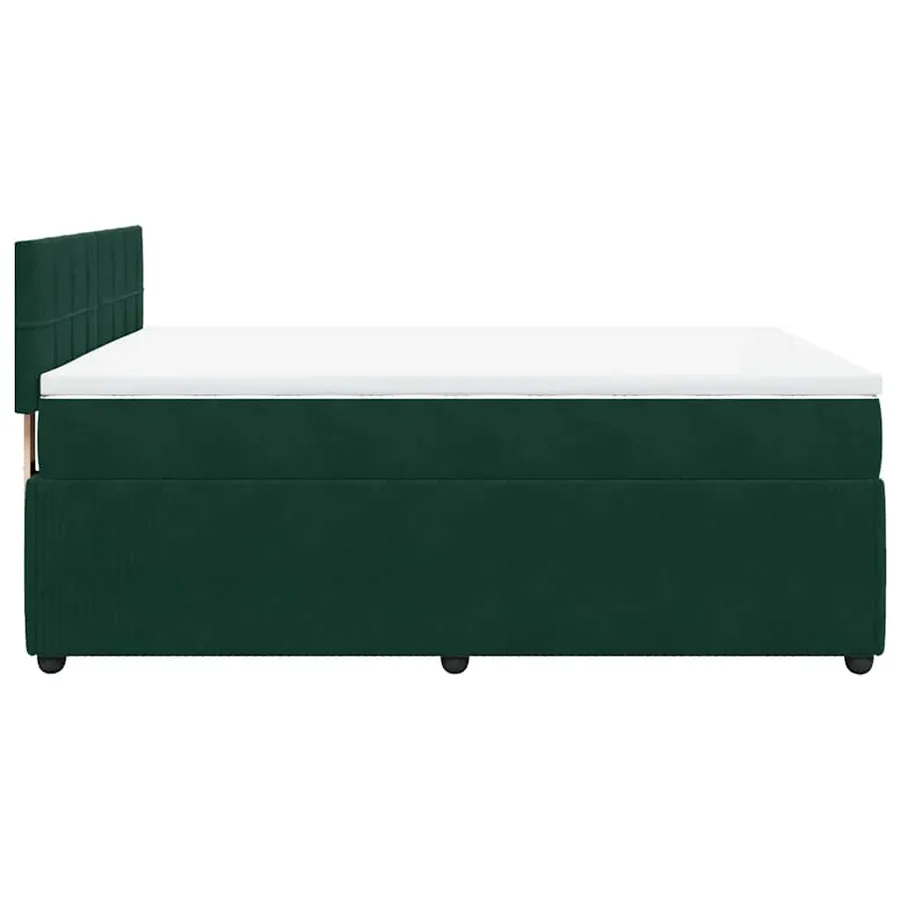 Sommier à lattes de lit et matelas Vert foncé 140x200cm Velours - 9