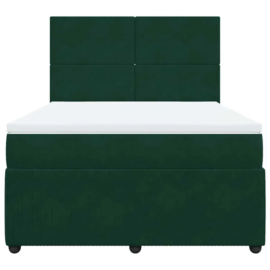 Sommier à lattes de lit et matelas Vert foncé 140x200cm Velours - 4