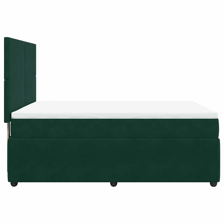 Sommier à lattes de lit et matelas Vert foncé 140x200cm Velours - 5