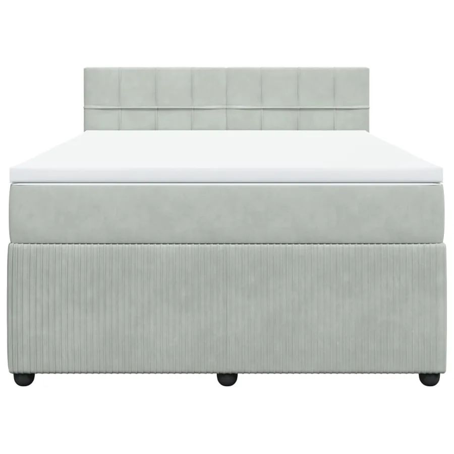 Sommier à lattes de lit et matelas Gris clair 160x200cm Velours - 6