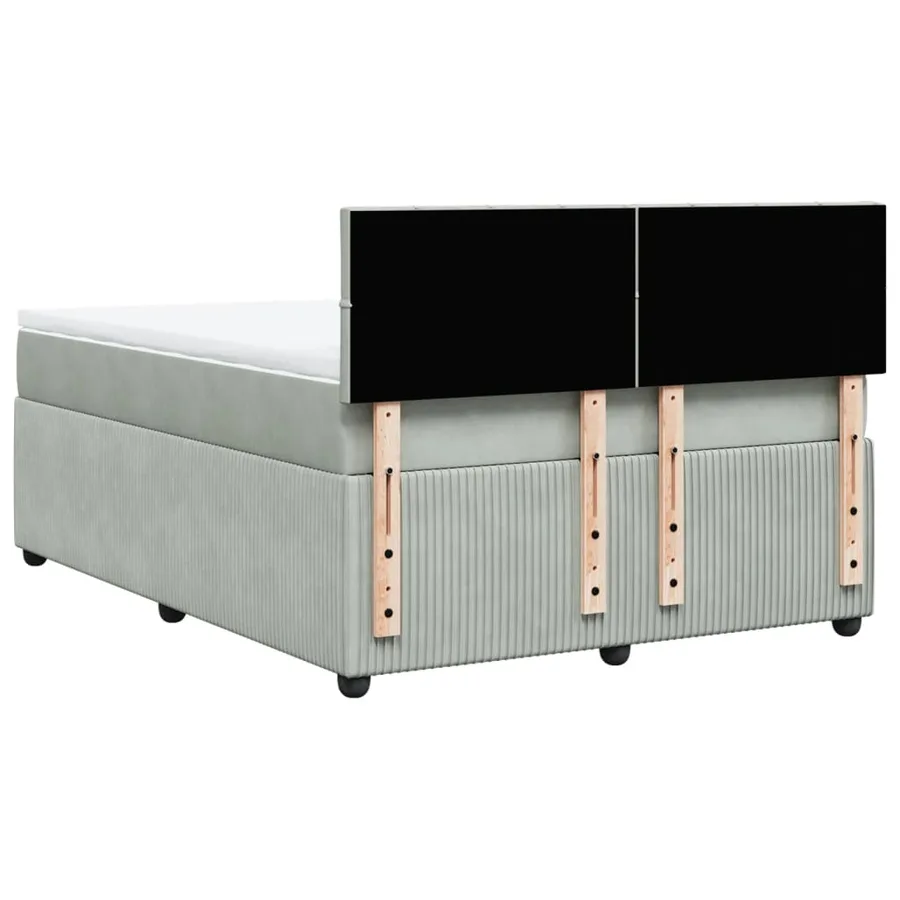 Sommier à lattes de lit et matelas Gris clair 160x200cm Velours - 8
