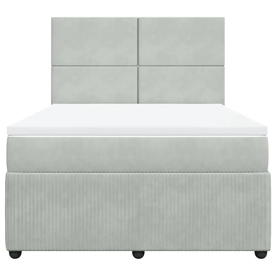Sommier à lattes de lit et matelas Gris clair 160x200cm Velours - 4
