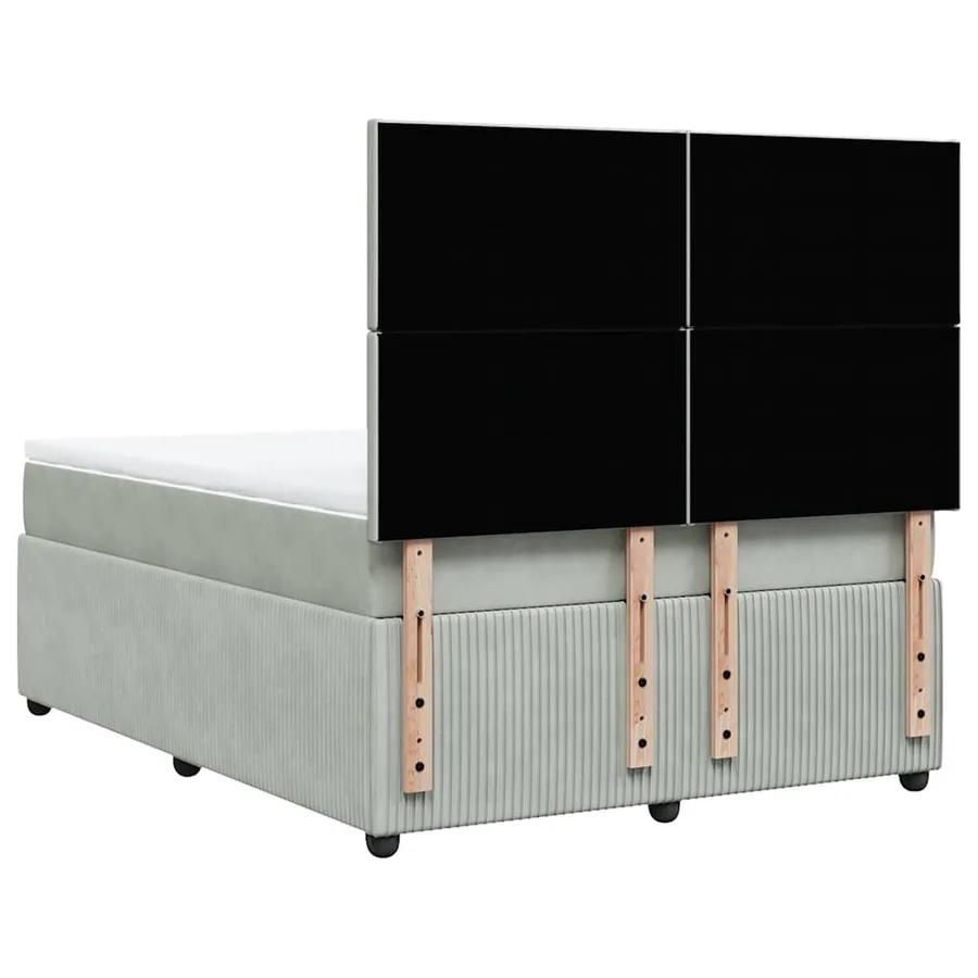 Sommier à lattes de lit et matelas Gris clair 160x200cm Velours - 6