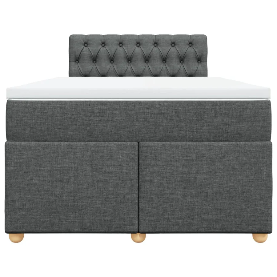 Sommier à lattes de lit avec matelas Gris foncé 120x200cm Tissu - 4