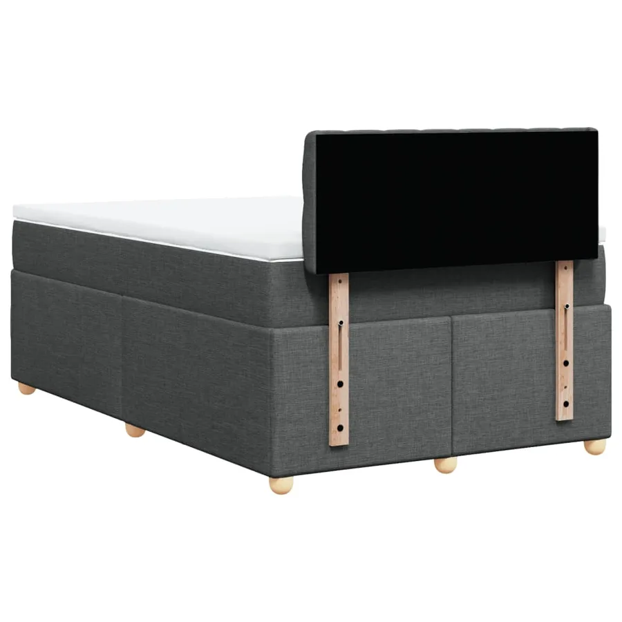 Sommier à lattes de lit avec matelas Gris foncé 120x200cm Tissu - 6