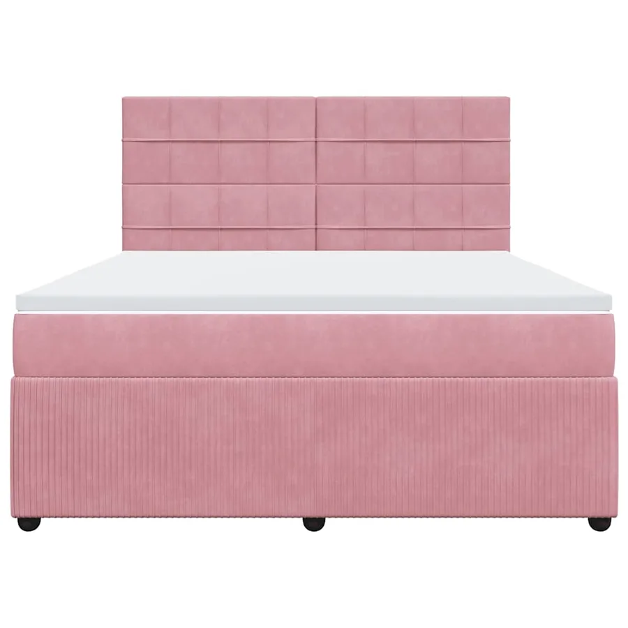 Sommier à lattes de lit avec matelas Rose 180x200 cm Velours - 4