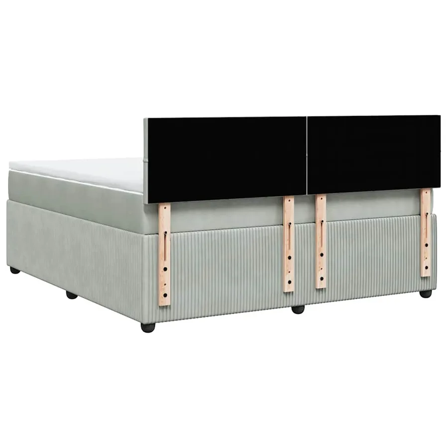 Sommier à lattes de lit et matelas Gris clair 180x200cm Velours - 10