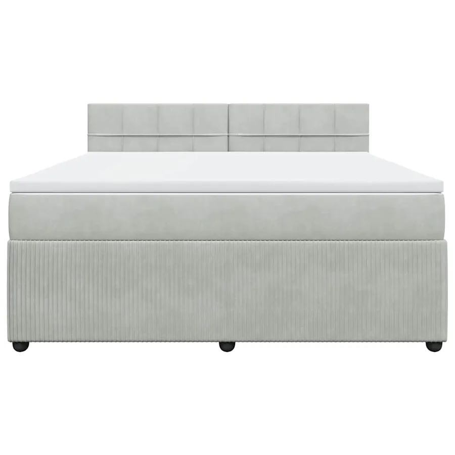 Sommier à lattes de lit et matelas Gris clair 180x200cm Velours - 4