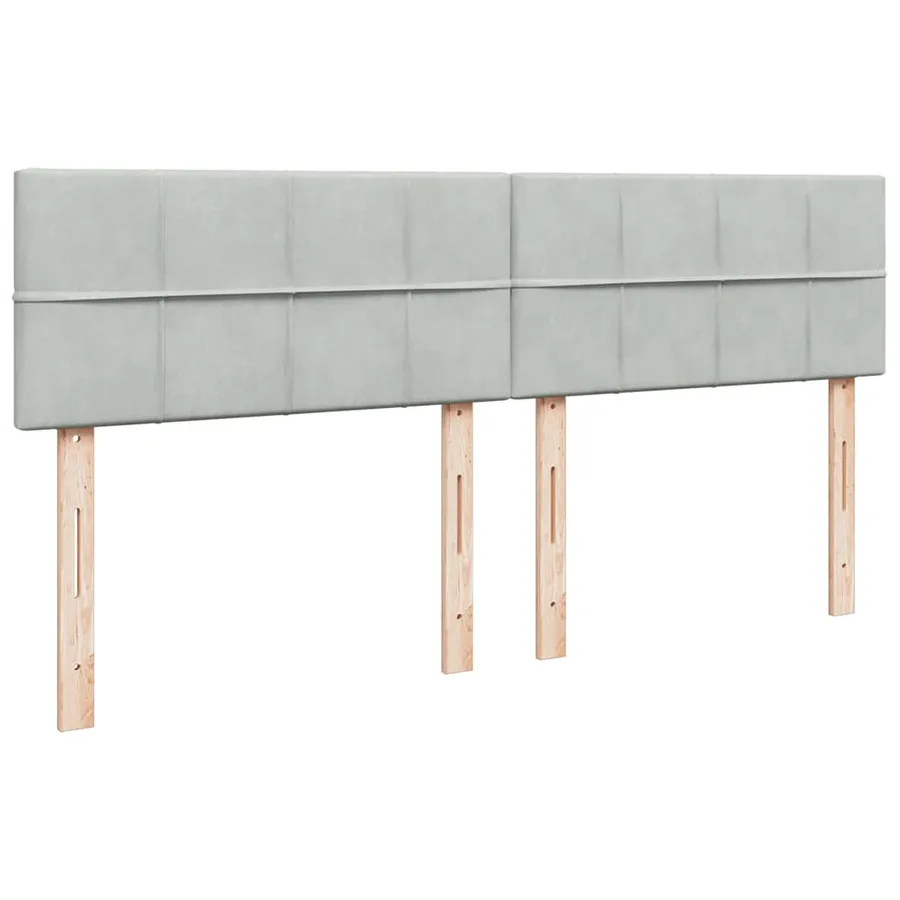 Sommier à lattes de lit et matelas Gris clair 180x200cm Velours - 5
