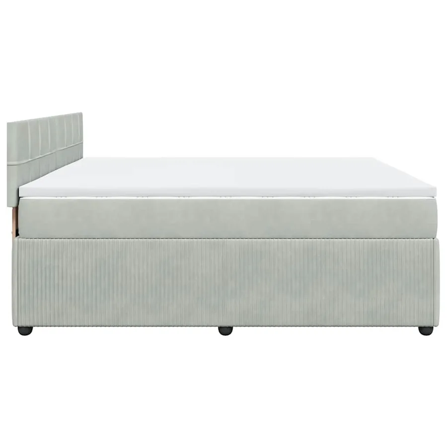 Sommier à lattes de lit et matelas Gris clair 180x200cm Velours - 9