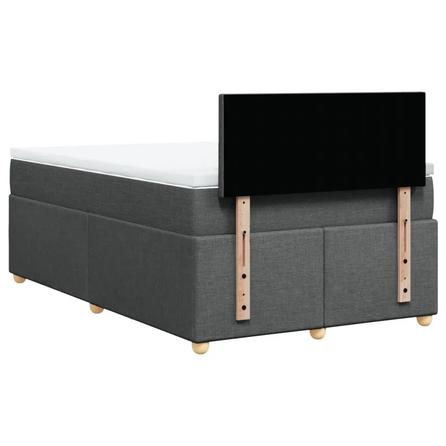 Sommier à lattes de lit avec matelas Gris foncé 120x200cm Tissu - 6