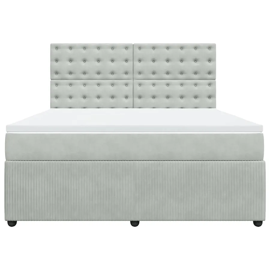 Sommier à lattes de lit et matelas Gris clair 180x200cm Velours - 4