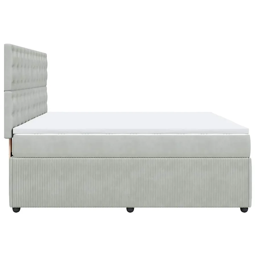Sommier à lattes de lit et matelas Gris clair 180x200cm Velours - 5