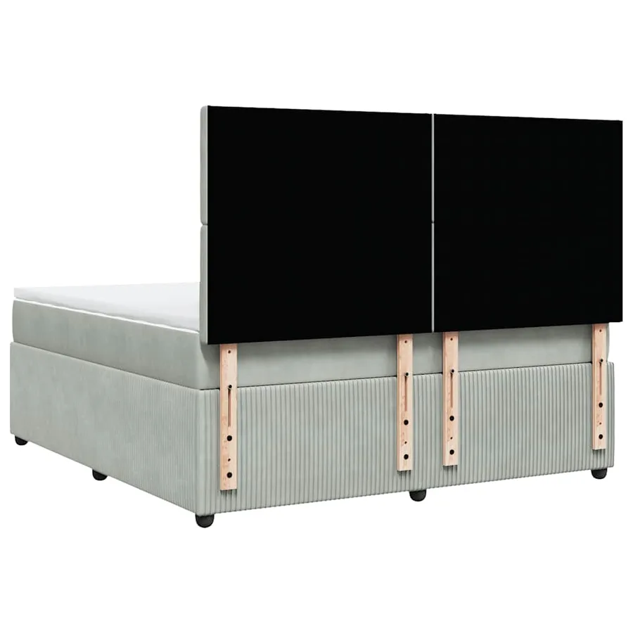 Sommier à lattes de lit et matelas Gris clair 180x200cm Velours - 6