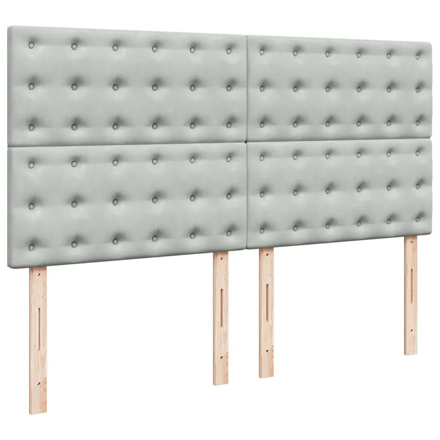 Sommier à lattes de lit et matelas Gris clair 180x200cm Velours - 7