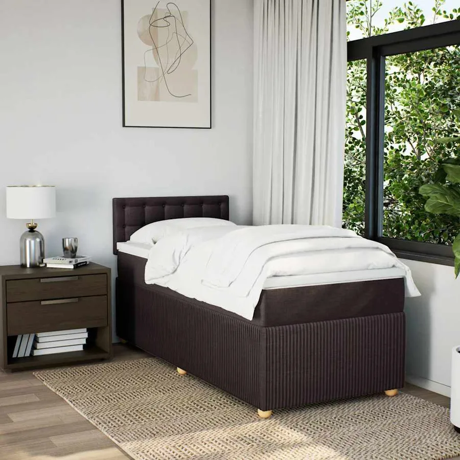 Sommier à lattes de lit avec matelas Marron foncé 90x190 cm - 4