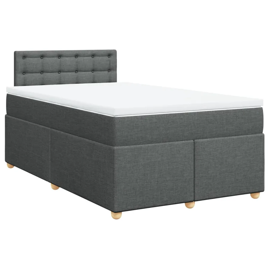 Sommier à lattes de lit avec matelas Gris foncé 120x200cm Tissu - 2