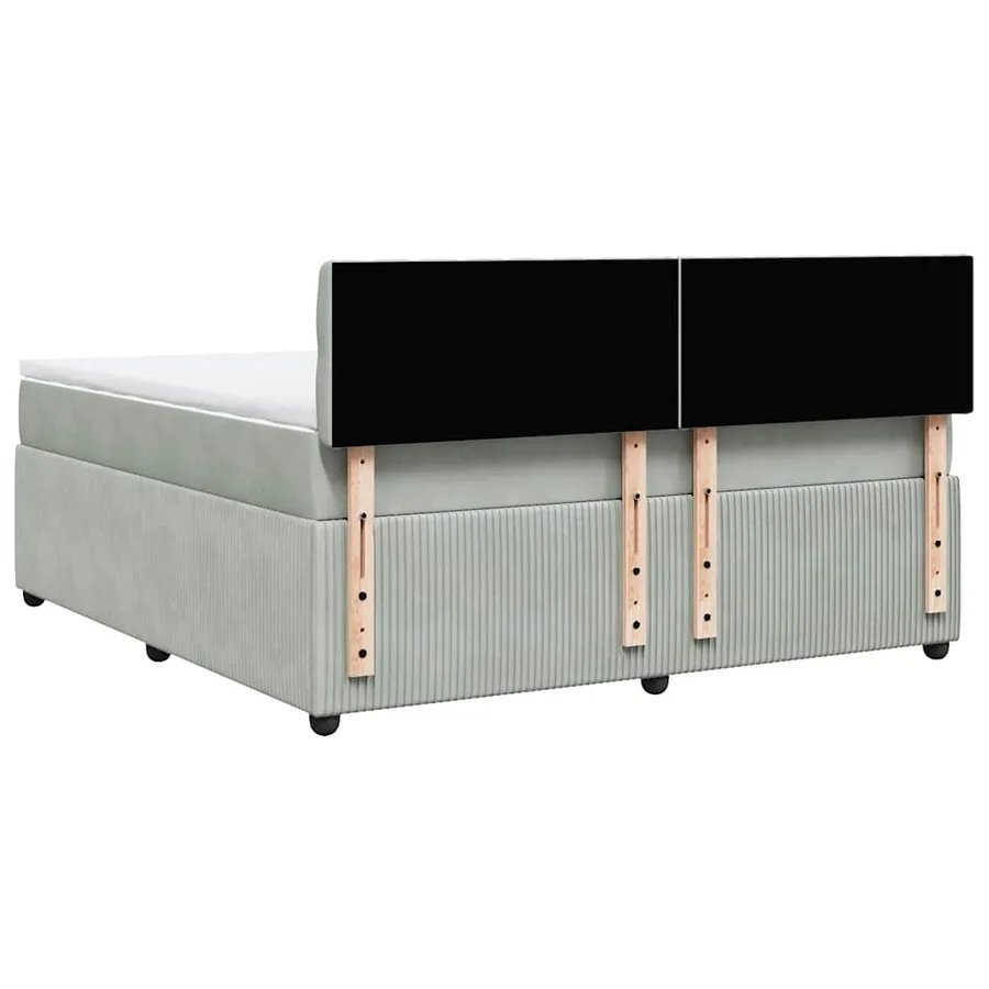 Sommier à lattes de lit et matelas Gris clair 180x200cm Velours - 10