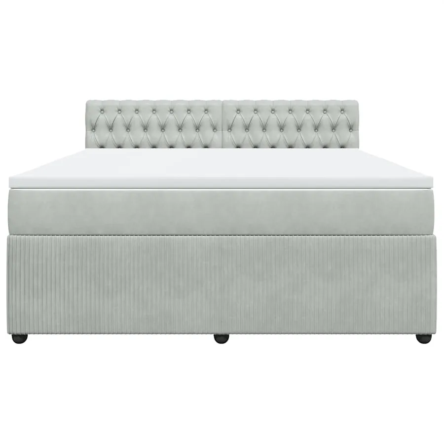 Sommier à lattes de lit et matelas Gris clair 180x200cm Velours - 4