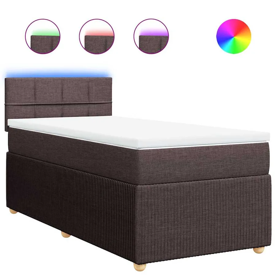Sommier à lattes de lit avec matelas Marron foncé 90x190 cm - 2