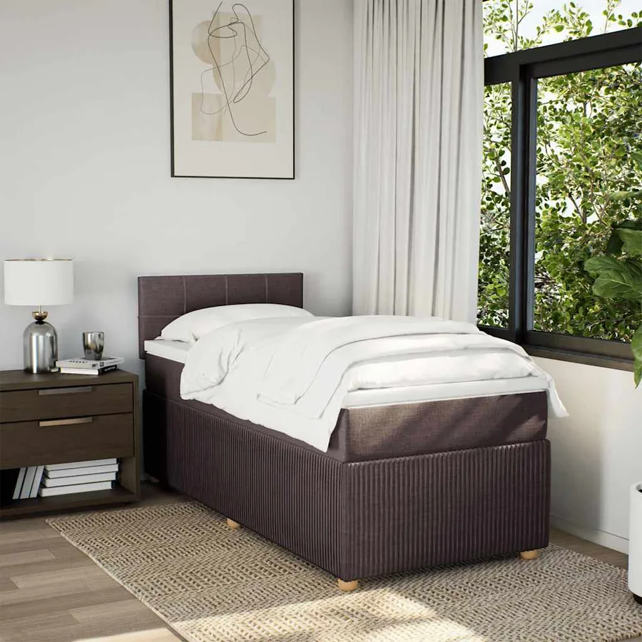 Sommier à lattes de lit avec matelas Marron foncé 90x190 cm - 4